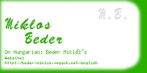 miklos beder business card